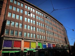 The Nordkapp office all dressed up for Helsinki Pride